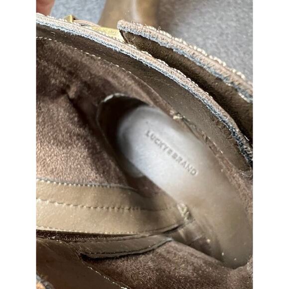 Lucky Brand Motorcycle Candre Mid-Calf Zip Boot Leather Tuscany Brown Sz 7 - Picture 8 of 10